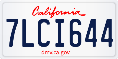 CA license plate 7LCI644