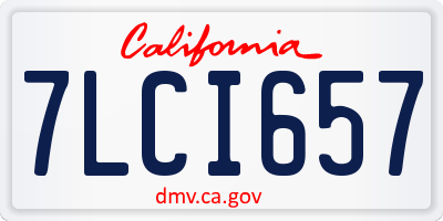 CA license plate 7LCI657