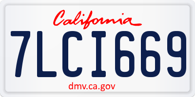 CA license plate 7LCI669