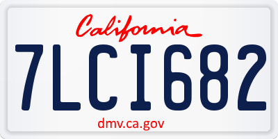 CA license plate 7LCI682