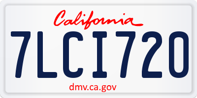 CA license plate 7LCI720
