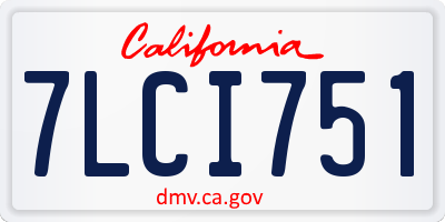 CA license plate 7LCI751