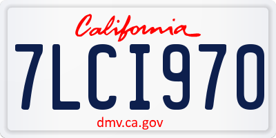 CA license plate 7LCI970