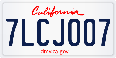 CA license plate 7LCJ007