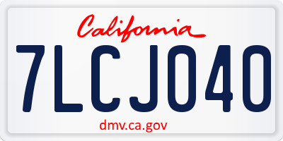 CA license plate 7LCJ040