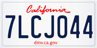 CA license plate 7LCJ044
