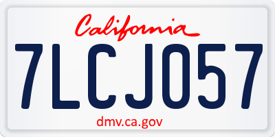 CA license plate 7LCJ057