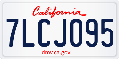 CA license plate 7LCJ095