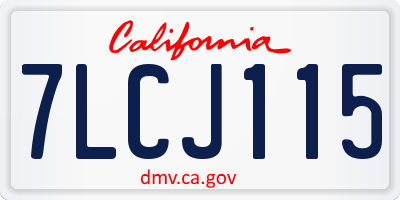 CA license plate 7LCJ115