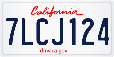 CA license plate 7LCJ124
