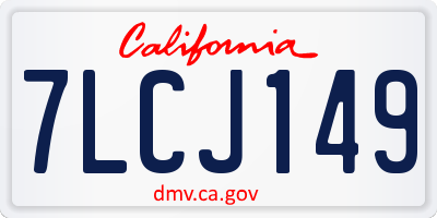 CA license plate 7LCJ149