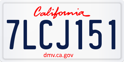 CA license plate 7LCJ151