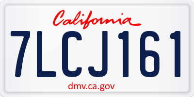 CA license plate 7LCJ161