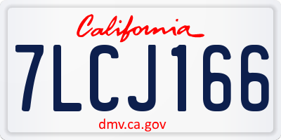 CA license plate 7LCJ166