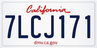 CA license plate 7LCJ171