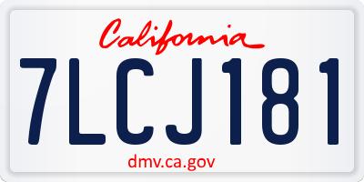 CA license plate 7LCJ181
