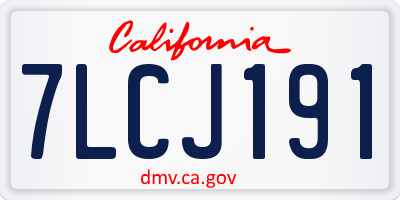 CA license plate 7LCJ191