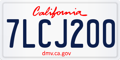 CA license plate 7LCJ200