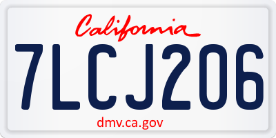 CA license plate 7LCJ206
