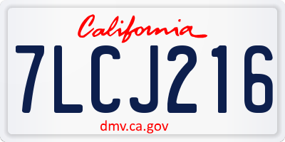 CA license plate 7LCJ216