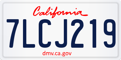 CA license plate 7LCJ219