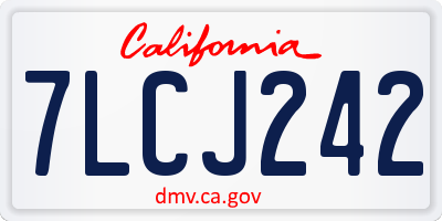 CA license plate 7LCJ242