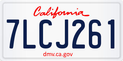 CA license plate 7LCJ261