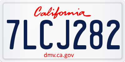 CA license plate 7LCJ282