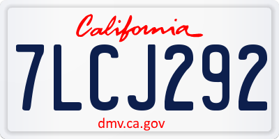 CA license plate 7LCJ292