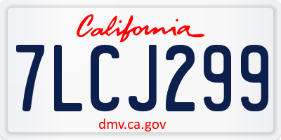 CA license plate 7LCJ299