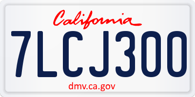 CA license plate 7LCJ300