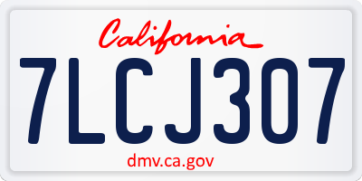 CA license plate 7LCJ307