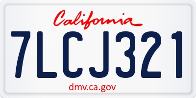 CA license plate 7LCJ321