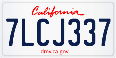 CA license plate 7LCJ337