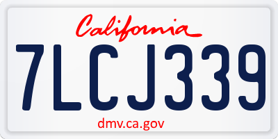 CA license plate 7LCJ339