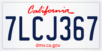 CA license plate 7LCJ367