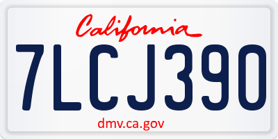 CA license plate 7LCJ390