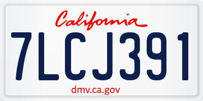 CA license plate 7LCJ391