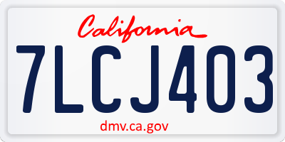 CA license plate 7LCJ403