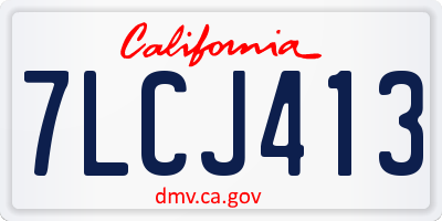 CA license plate 7LCJ413