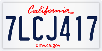 CA license plate 7LCJ417