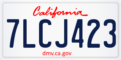 CA license plate 7LCJ423