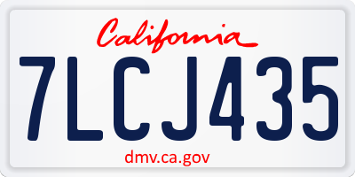 CA license plate 7LCJ435