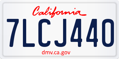 CA license plate 7LCJ440