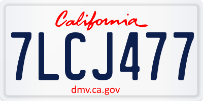 CA license plate 7LCJ477