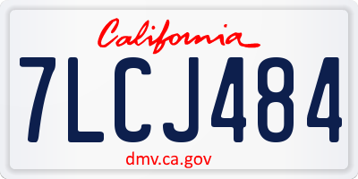 CA license plate 7LCJ484