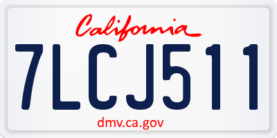 CA license plate 7LCJ511