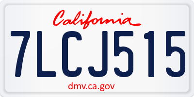 CA license plate 7LCJ515