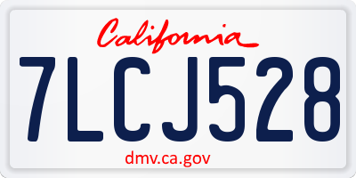 CA license plate 7LCJ528
