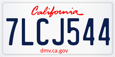 CA license plate 7LCJ544